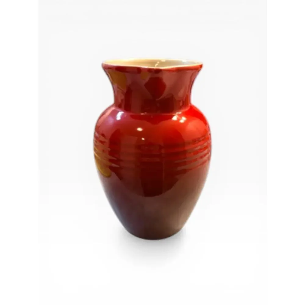 Le Creuset Red Stoneware Pitcher 9” French Jug Vase
